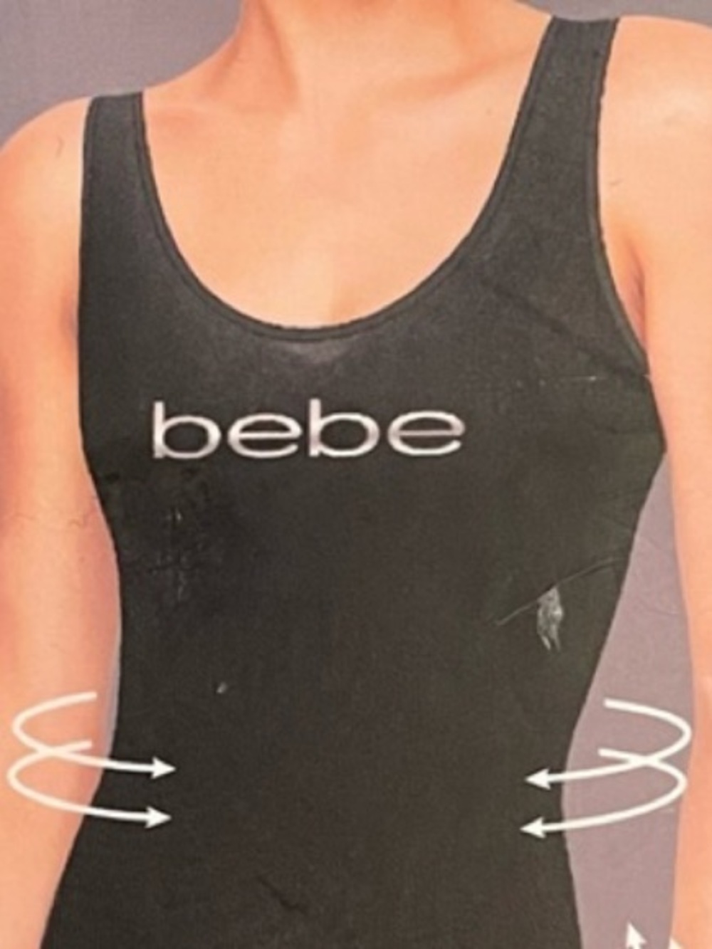 Bebe Seamless Shaping Tank Top Black Shapewear XL